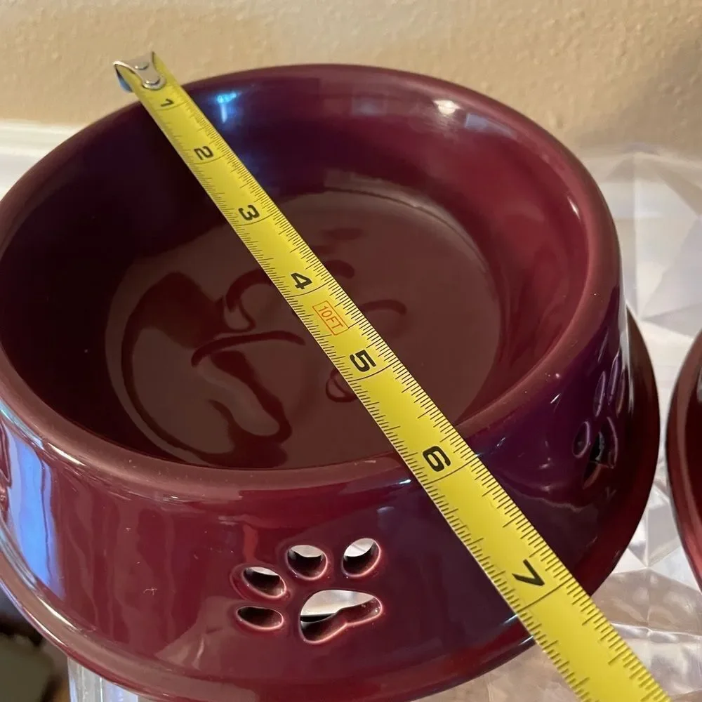 Top Paw Purple Plum Stoneware Dog Bowls